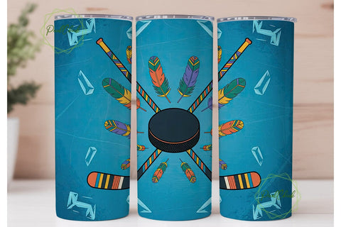 Tribal Hockey 20oz Tumbler Wrap Sublimation PixelChick 