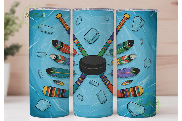 Tribal Hockey 20oz Tumbler Wrap Sublimation PixelChick 