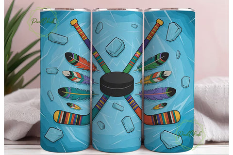Tribal Hockey 20oz Tumbler Wrap Sublimation PixelChick 
