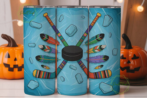 Tribal Hockey 20oz Tumbler Wrap Sublimation PixelChick 