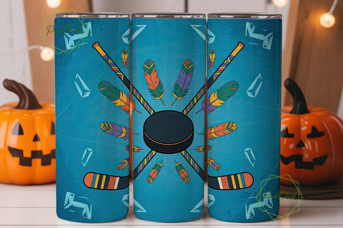 Tribal Hockey 20oz Tumbler Wrap Sublimation PixelChick 