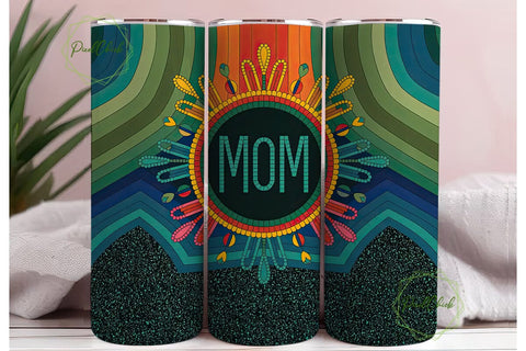 Tribal Mom Tumbler Wrap PNG Sublimation PixelChick 