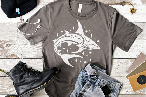 Tribal Shark SVG Bundle | 4 Decorative Shark Silhouettes SVG Tafti Art 