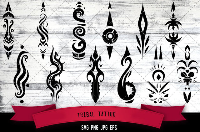 Tribal Tattoo Vector Bundle - JPG, SVG, PNG, EPS - Digital Download with Commercial License for Cricut, Silhouette, Scan N Cut Crafting SVG Loveleen Kaur 