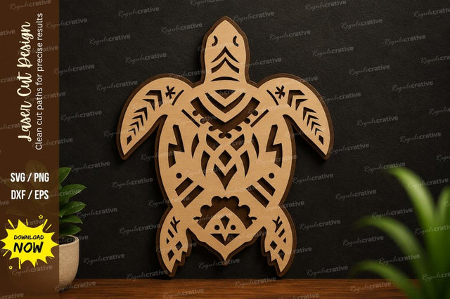 Tribal Turtle Laser Cut SVG Design SVG Regulrcrative 