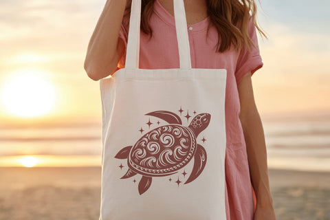 Tribal Turtle Mandala SVG | Ornamental Sea Turtle Clipart SVG Tafti Art 