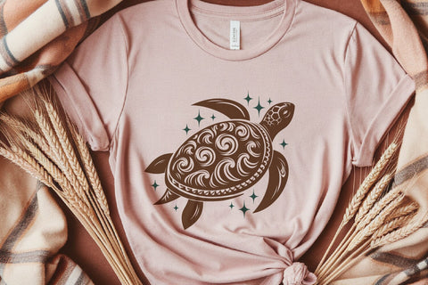 Tribal Turtle Mandala SVG | Ornamental Sea Turtle Clipart SVG Tafti Art 