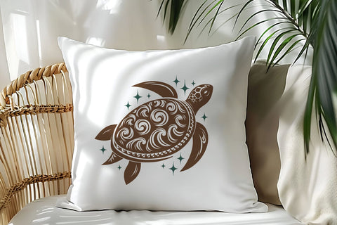Tribal Turtle Mandala SVG | Ornamental Sea Turtle Clipart SVG Tafti Art 