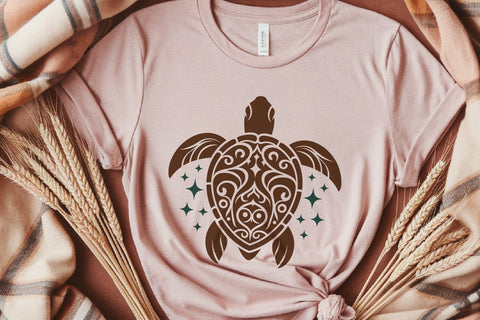 Tribal Turtle SVG | Ornamental Sea Turtle Mandala Clipart SVG Tafti Art 