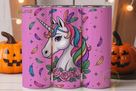 Tribal Unicorn 20oz Tumbler Wrap Sublimation PixelChick 
