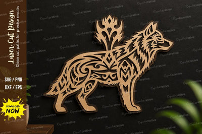 Tribal Wolf Laser Cut SVG Design SVG Regulrcrative 