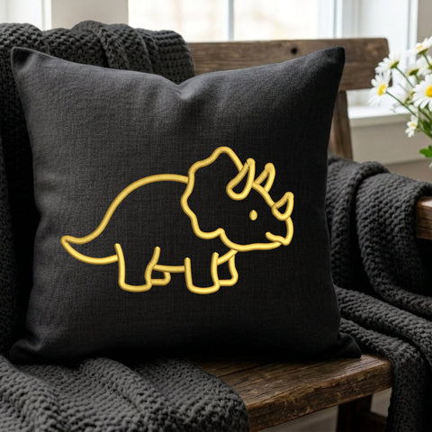 Triceratops Dinosaur Outline Embroidery Design – Cute Minimal Dino Machine Embroidery File Embroidery/Applique DESIGNS PatternFeed8 
