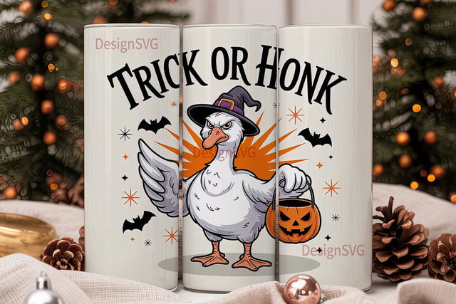 Trick or Honk Goose 20oz Tumbler Wrap Sublimation DesignSVG 