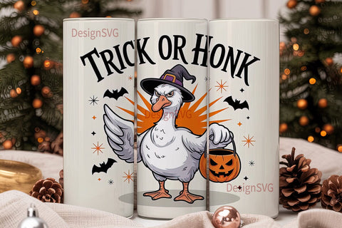 Trick or Honk Goose 20oz Tumbler Wrap Sublimation DesignSVG 