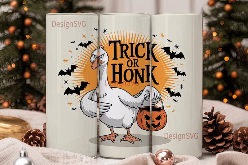 Trick or Honk Goose 20oz Tumbler Wrap Sublimation DesignSVG 