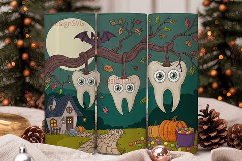 Trick or Teeth 20oz Tumbler Wrap Sublimation DesignSVG 