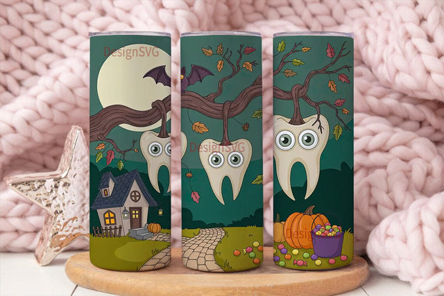 Trick or Teeth 20oz Tumbler Wrap Sublimation DesignSVG 