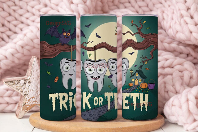 Trick or Teeth 20oz Tumbler Wrap Sublimation DesignSVG 