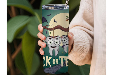 Trick or Teeth 20oz Tumbler Wrap Sublimation DesignSVG 