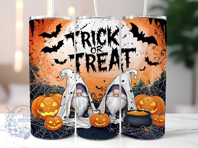 Trick Or Treat 20oz Skinny Tumbler, Halloween Gnomes Tumbler Png, Straight & Tapered Tumbler Wrap, Instant Digital Download Sublimation ToriDesigns 
