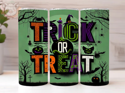 Trick Or Treat 20oz Tumbler Png, Straight & Tapered Tumbler Png, Happy Halloween Tumbler Png, Digital Download PNG Sublimation Lara' s Designs 
