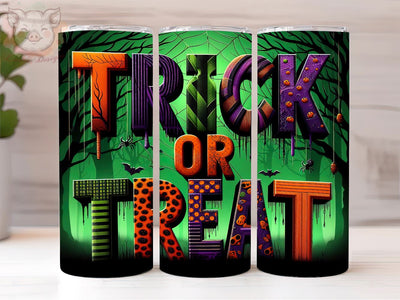 Trick or Treat 20oz Tumbler Png, Straight & Tapered Tumbler Png, Happy Halloween Tumbler Png, Digital Download PNG Sublimation Lara' s Designs 