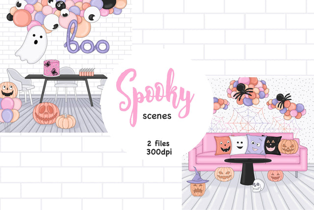 Trick Or Treat Clipart | Halloween Scene SVG GlamArtZhanna 