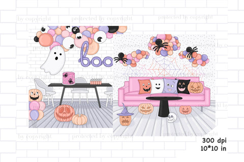 Trick Or Treat Clipart | Halloween Scene SVG GlamArtZhanna 