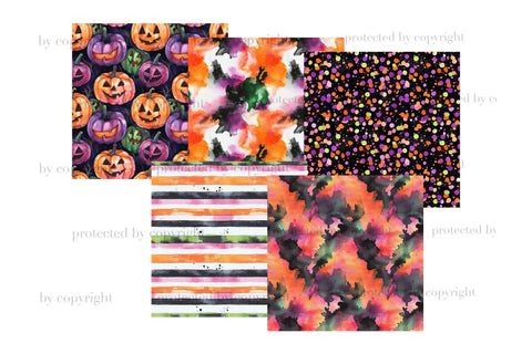 Trick Or Treat Digital Papers | Halloween Pattern Bundle Digital Pattern GlamArtZhanna 