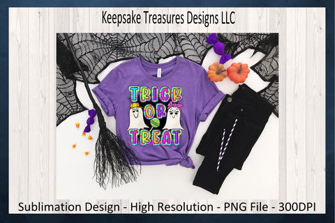 Trick Or Treat, Doodle Floral Scribble Letters, Sublimation PNG Printable, Digital Download Sublimation Keepsake Treasures Designs LLC. 