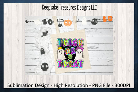 Trick Or Treat, Doodle Floral Scribble Letters, Sublimation PNG Printable, Digital Download Sublimation Keepsake Treasures Designs LLC. 