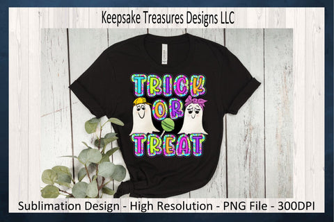 Trick Or Treat, Doodle Floral Scribble Letters, Sublimation PNG Printable, Digital Download Sublimation Keepsake Treasures Designs LLC. 