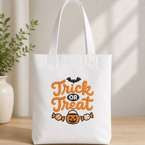 Trick or Treat Embroidery Design – Halloween Pumpkin Candy Bat Machine Embroidery File Embroidery/Applique DESIGNS PatternFeed8 