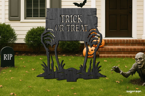 Trick or Treat Garden Stake Laser Cut SVG SvgOcean 