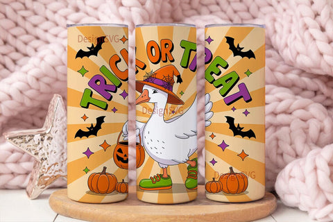 Trick or Treat Goose 20oz Tumbler Wrap Sublimation DesignSVG 