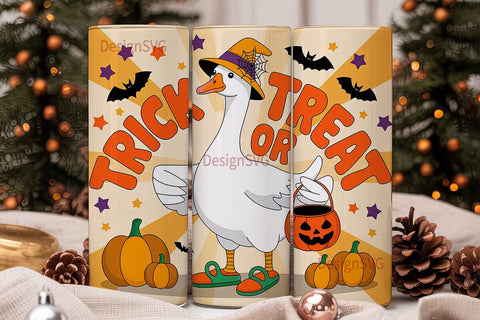 Trick or Treat Goose 20oz Tumbler Wrap Sublimation DesignSVG 