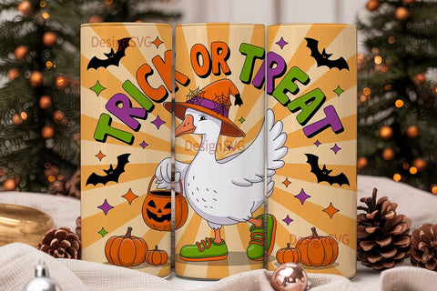 Trick or Treat Goose 20oz Tumbler Wrap Sublimation DesignSVG 