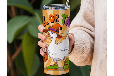 Trick or Treat Goose 20oz Tumbler Wrap Sublimation DesignSVG 