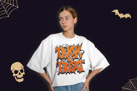 Trick or Treat Halloween Graffiti Typography – Editable Vector & PNG SVG Mozzatype 