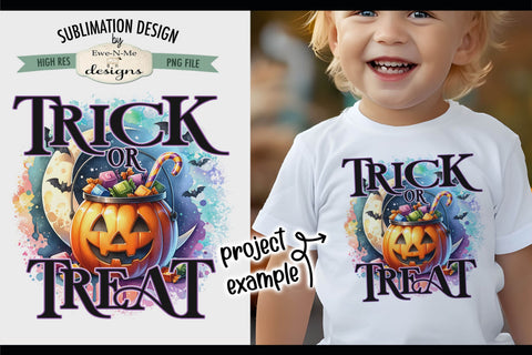 Trick or Treat Halloween Jack O Lantern | PNG Design for Sublimation and DTF Sublimation Ewe-N-Me Designs 