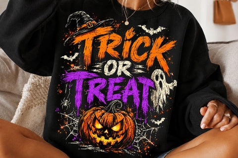Trick Or Treat Halloween Pumpkin PNG SVG DesignDestine 