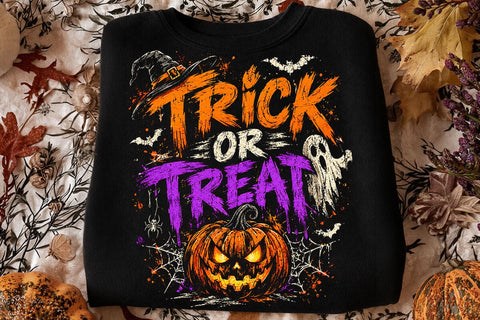Trick Or Treat Halloween Pumpkin PNG SVG DesignDestine 