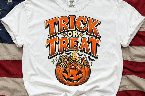 Trick Or Treat Halloween Pumpkin PNG SVG DesignDestine 