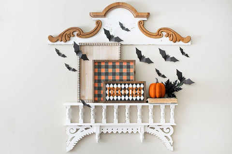 Trick or Treat Halloween SVG, Checkered Porch Sign Cut File SVG Pickled Thistle Creative 