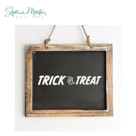 Trick or Treat Halloween SVG for Vinyl Signs, Mantle Decor, and Door Decorations SVG Sharia Morton Designs 