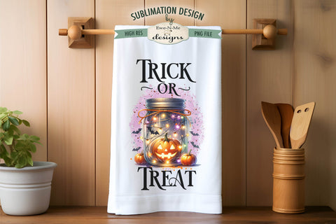 Trick or Treat Jack O Lantern Jars Towel Sublimation Design Sublimation Ewe-N-Me Designs 