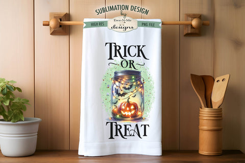 Trick or Treat Jack O Lantern Jars Towel Sublimation Design Sublimation Ewe-N-Me Designs 