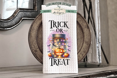 Trick or Treat Jack O Lantern Jars Towel Sublimation Design Sublimation Ewe-N-Me Designs 