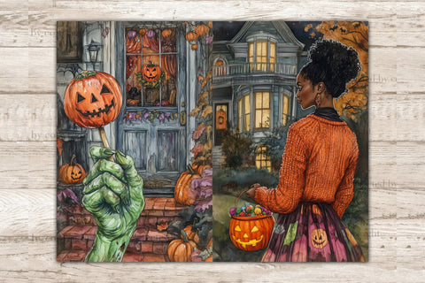 Trick Or Treat Junk Journal Paper | Spooky Collage Sheet SVG GlamArtZhanna 