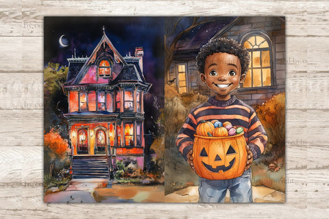 Trick Or Treat Junk Journal Paper | Spooky Collage Sheet SVG GlamArtZhanna 